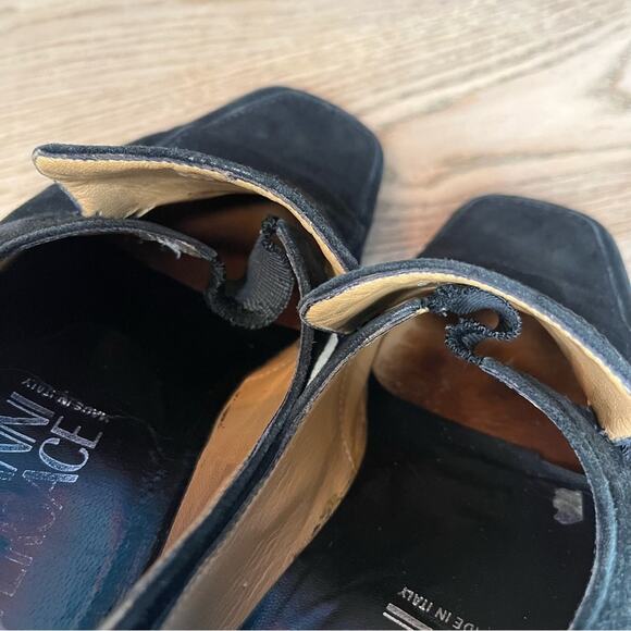 Vintage Gianni Versace Black Suede Loafers 90s Old Money Quiet Luxury Size 41 main image 7